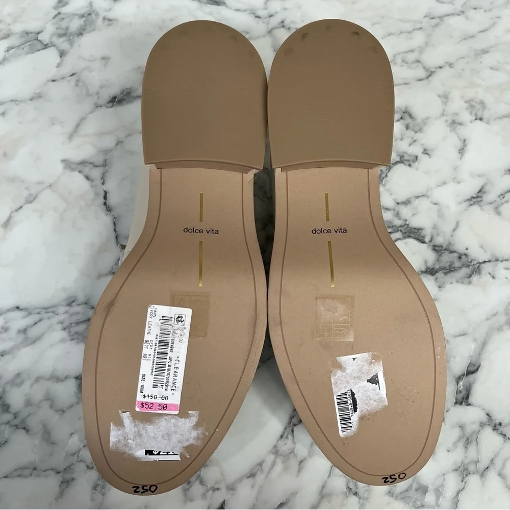 Dolce Vita Yanni Platform Penny Loafers Ivory Leather Women’s Size 10